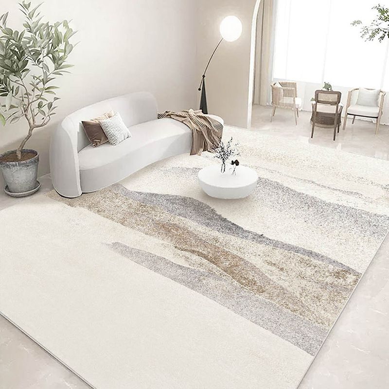 Light Brown Modern Carpet Graphic Polyester Carpet Tear Resistant Carpet for Living Room