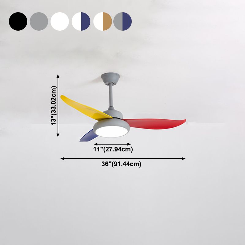 Luz de ventilador redondeo de dormitorio Luz de la sala de estar de metal LED Semi Flush Techo de techo de montaje
