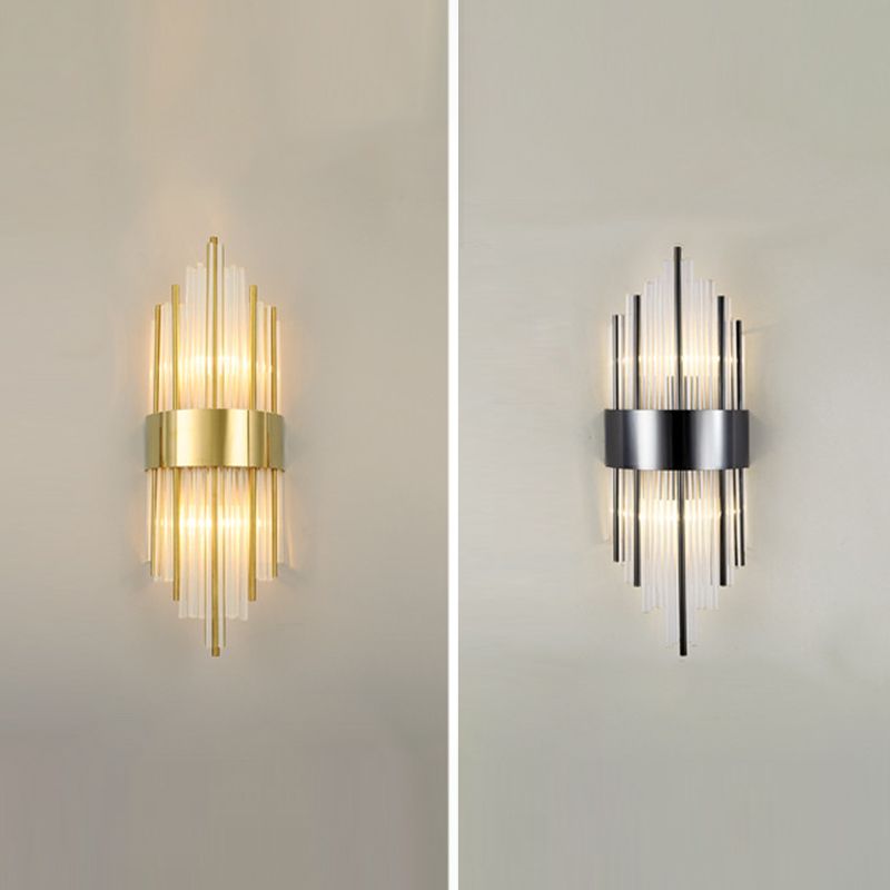 Crystal Geometric Shape Wall Light Modern Style 2 Lights Wall Light Sconce