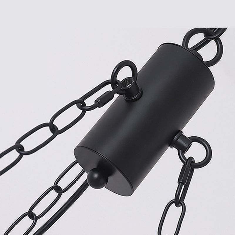 Antique Wood Hanging Pendant Lights Industrial 6-Lights Hanging Lights for Bar