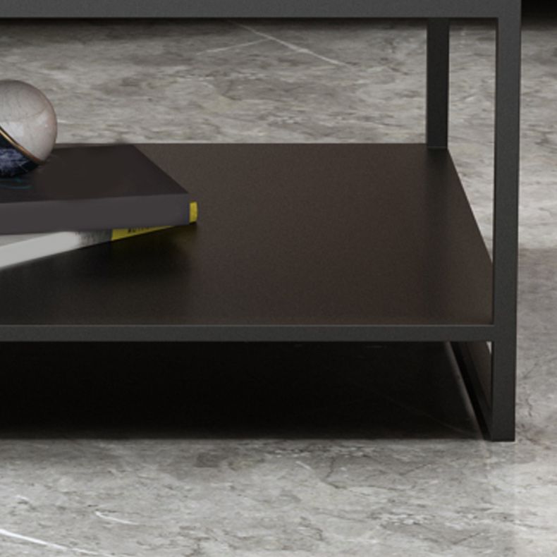 Glam Frame Coffee Table Slate Rectangular Cocktail Table for Home