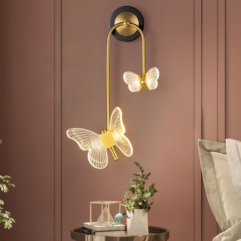 Nordic Style Iron Wall Light Butterflies Shape Wall Lamp for Children's Room