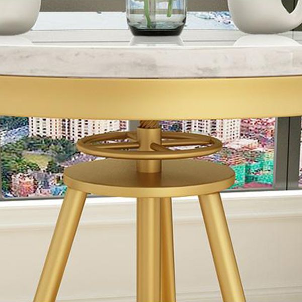 1/3/4/5 Pcs Metal Modern Dining Room Set with Marble Table and Metal Base Dinette Set