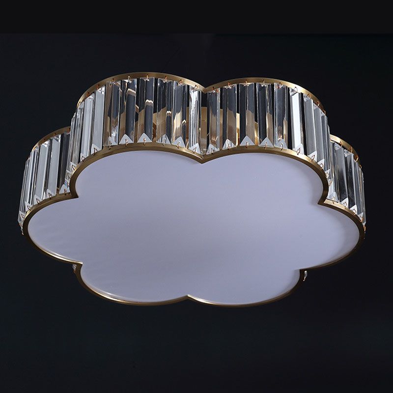 Kristall-Messing-Unterputzleuchte im kolonialen Kreativstil mit geometrischer Kupfer-Deckenleuchte