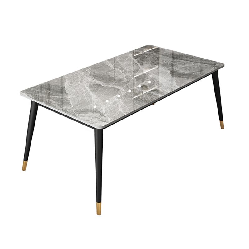 Metal and Slate Table Glam Style Home Rectangular Dining Table