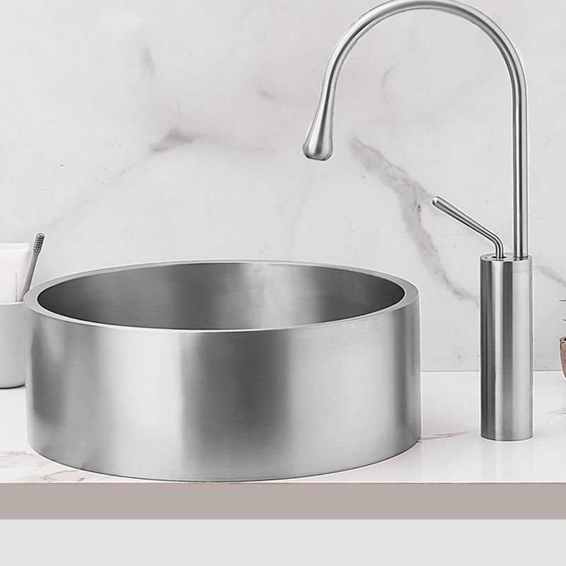 Modern Stainless Steel Wash Stand Round Trough Sink for Bathroom