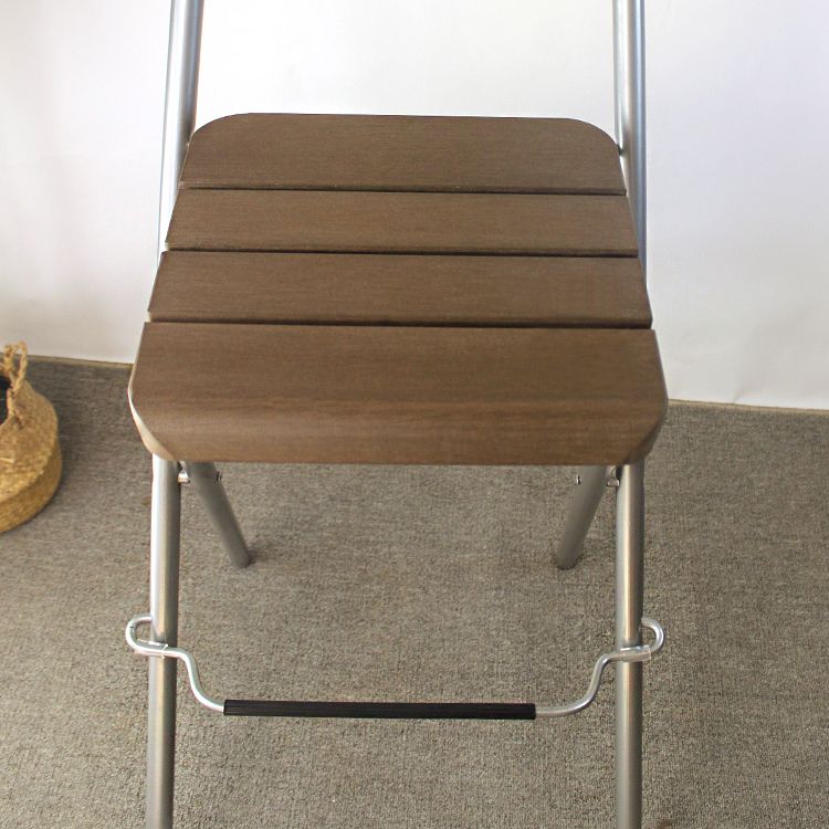 Modern Backrest Folding Counter Stool Steel Living Room Bar Stool with Footrest