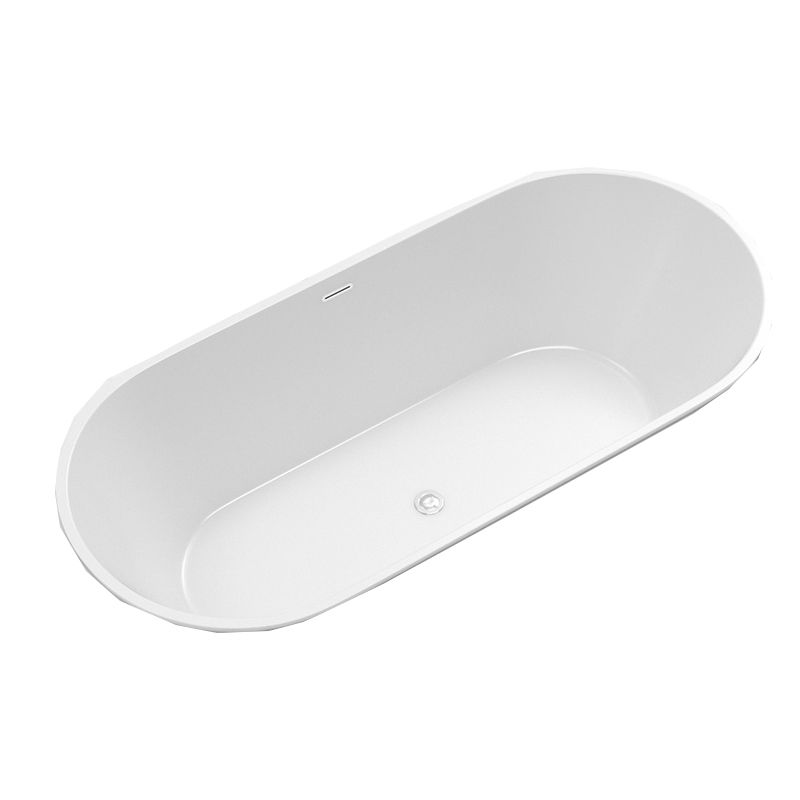 Contemporary Oval Drop-in Bathtub Soaking Acrylic Bath Tub in White