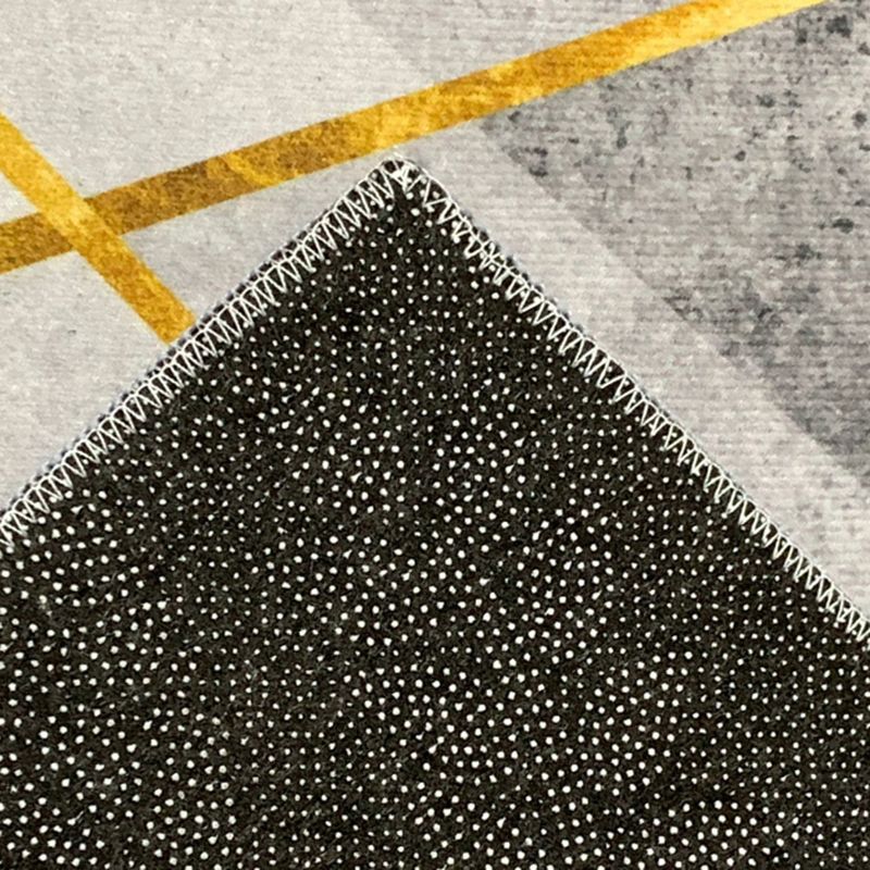 Atrovirens Washable Carpet Leisure Contrast Panel Area Rug Polyester Area Carpet for Living Room