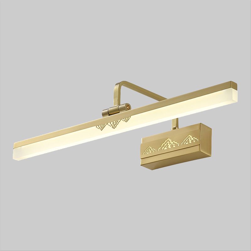 Tube Metallic Wall Schonce Lighting Simplicity Led Brass ijdelheid Licht armatuur met zwaaitarm