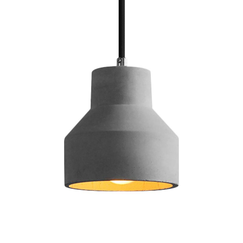 Dome/Can/Barn Cement Ceiling Light Vintage 5"/5.5"/8" Wide 1 Light Restaurant Mini Pendant Lamp Fixture in Grey