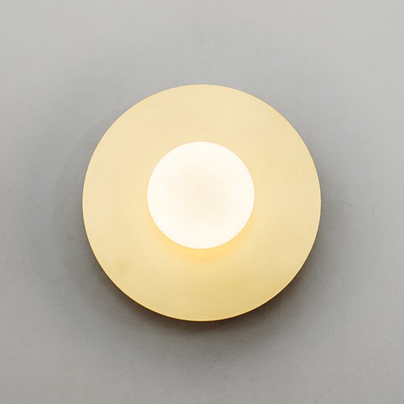 Altezza da 9 pollici in metallo rotondo Punzione murale Sconce Post-Moderna Bianco in vetro bianco Mini Mini Mini Luce da parete