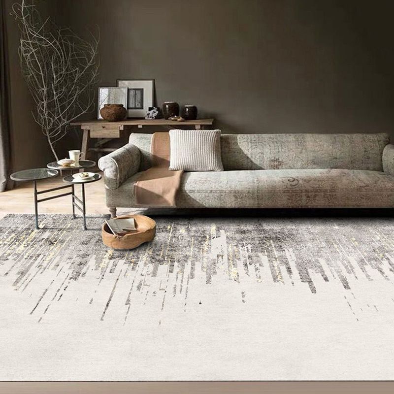 Brown Modern Rug Polyester Graphic Indoor Rug Stain Resistant Rug for Living Room