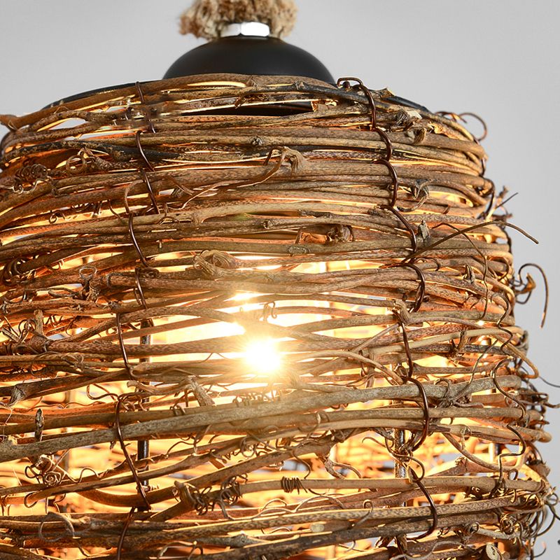 Linear Chandelier Natural Manila Rope Light Vintage Creative Shop Light Room Light