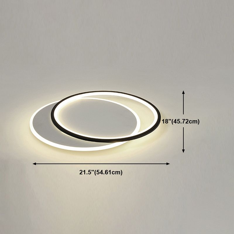 Plafonnier Cercles Noirs Plafonnier LED Minimaliste En Métal Plafonnier