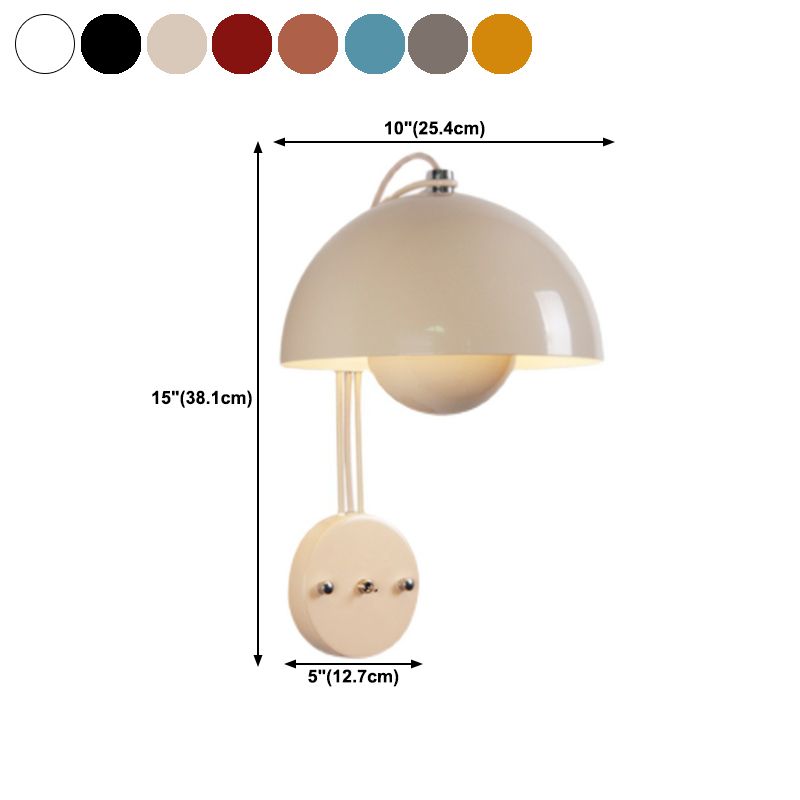 Modern Dome Wall Sconce Lighting Metal 1-Light Wall Sconces for Living Room