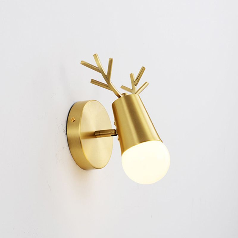 Metal Wall Lighting Modern Style Sconce Lamp in Gold for Bathroom