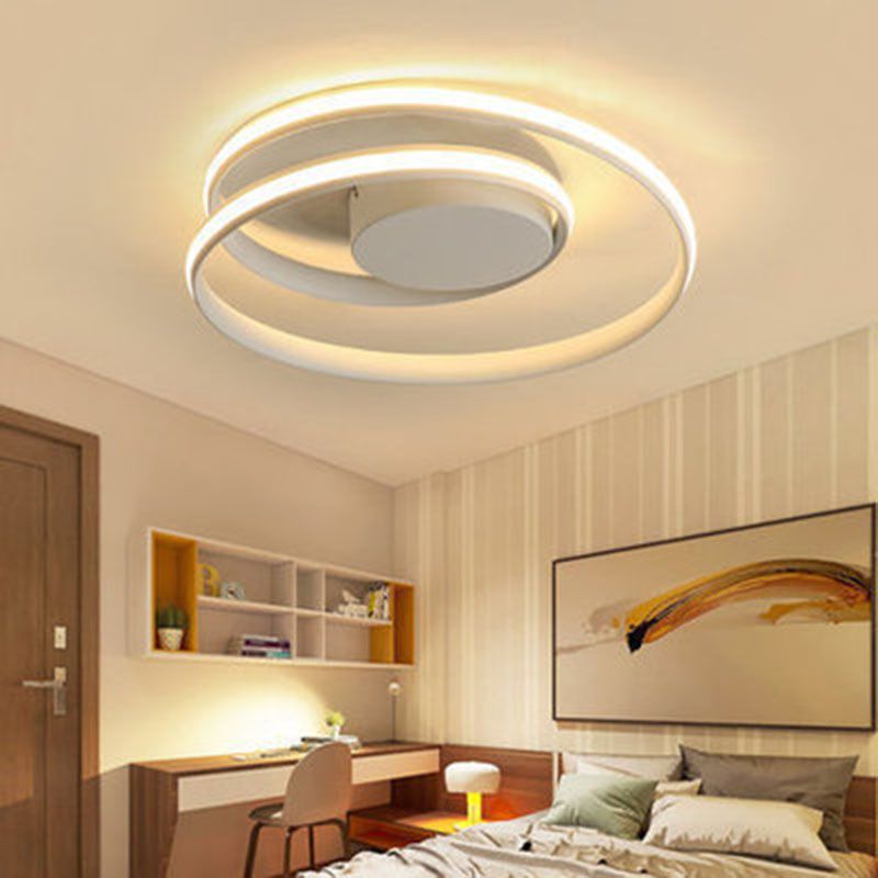 Silica Gel LED Semi Flush Mount in Modern Simplicity Aluminium Linear Ceiling Light for Corridor