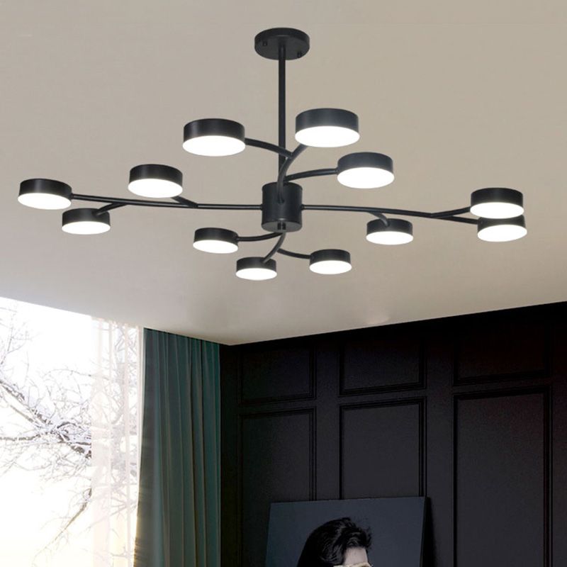 Cilindros de araña colgante de forma de cilindro Fixes de luz colgante de metal contemporáneo