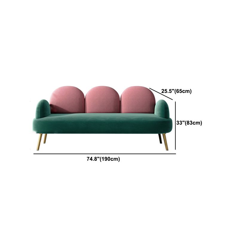 Contemporary Round Arm Sofa Tight BackCamel Back Standard Sofa
