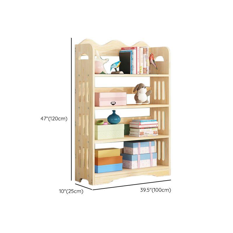 Open Back Standard Bookshelf Wooden Contemporary Bookcase with Shelves