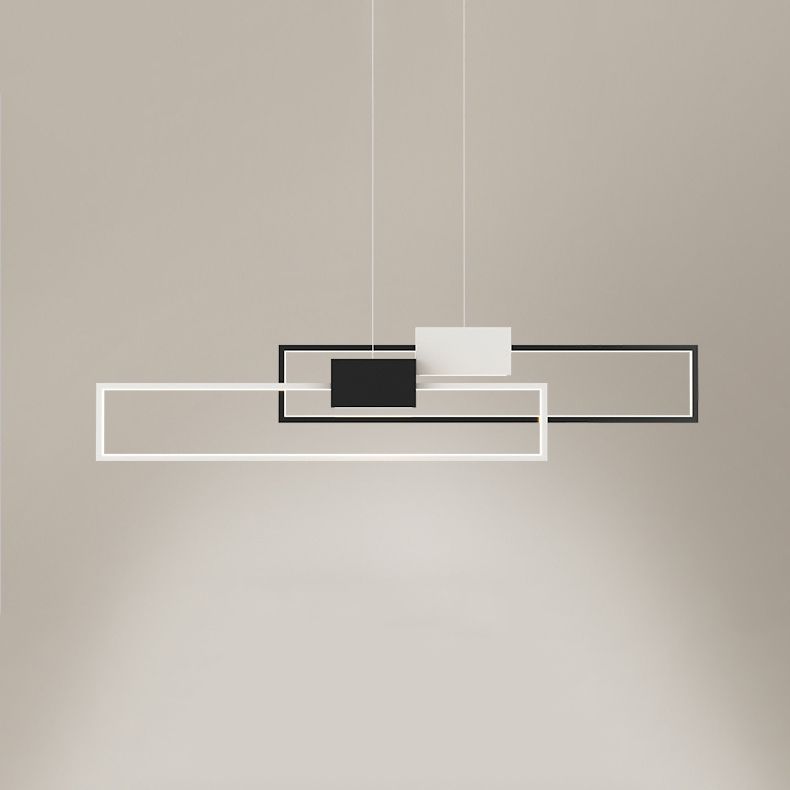 Linear Shape Island Lights Contemporary Style Metal 4 Light Island Pendant Lights