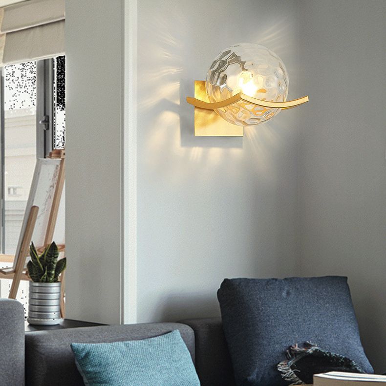 7 Inches Height Single Bulb Mini Sconce Light Nordic Style Simplicity Glass Ball Wall Light