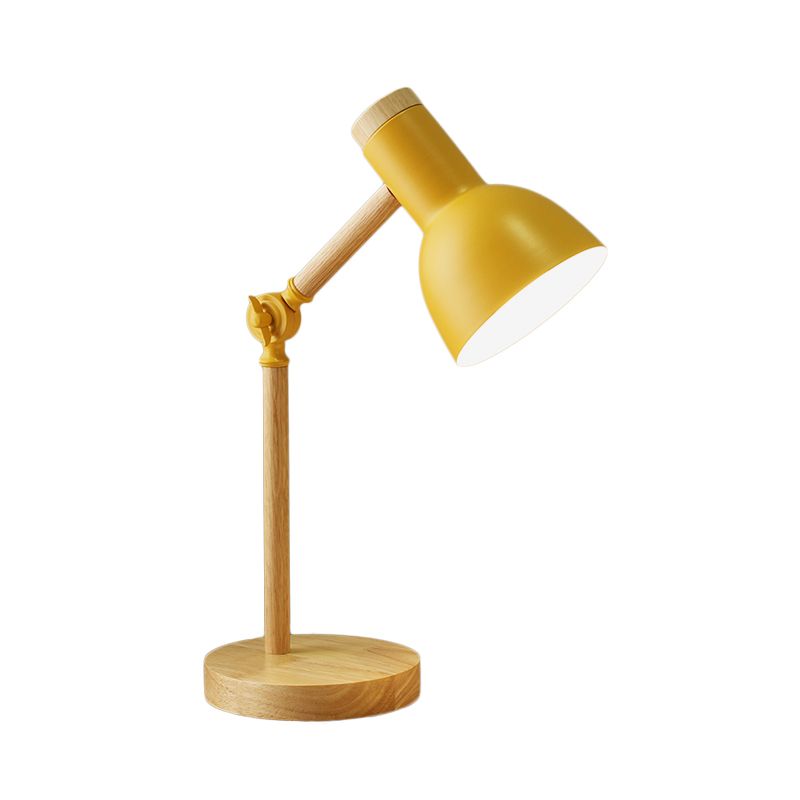 Macaron Dome Lettura Libro Light Metal 1 Light Study Room Lampada in bianco/nero/rosa con braccio in legno rotabile