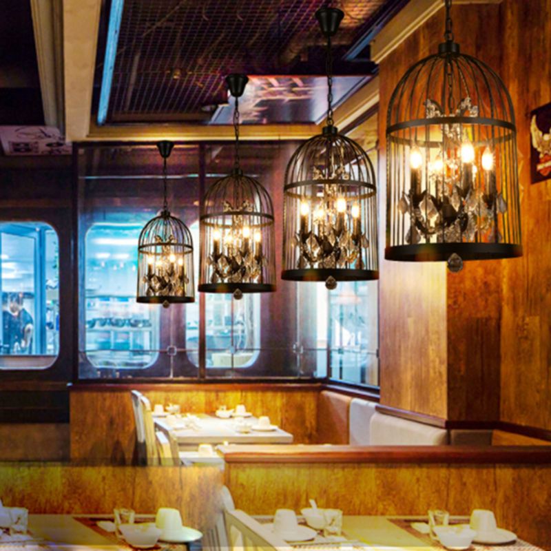 Luminaire de lustre en forme de cage