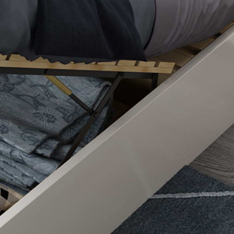 43.3" Tall Solid Wood Panel Bed Contemporary Bed Frame with Headboard