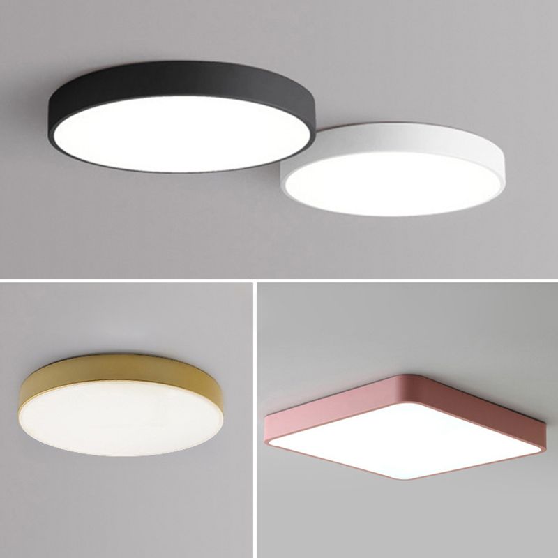 Lámparas de techo de montaje empotrado de estilo minimalista moderno, lámpara de techo empotrada de acrílico de 1 luz para sala de estar
