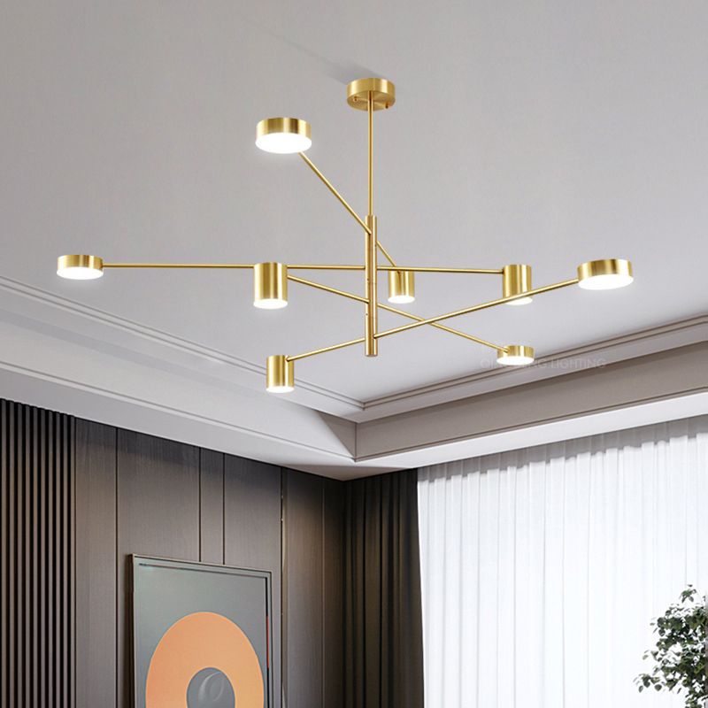 Gold Starburst Pendant Lighting Fixture Simple Style LED Metal Chandelier Pendant Light