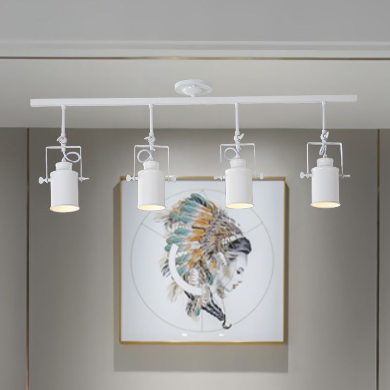 Sala de comedor de cilindros semi-descarga de estilo industrial ligero metálico 1/2/3-cabeza negra/blanca de pista giratoria