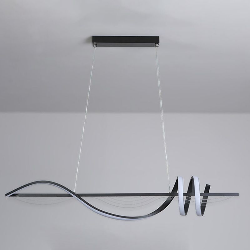 Strip Shape Island Lamp LED Island Hanging Lamp with Silica Gel Shade for Dining Room