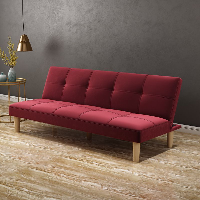 Modern Biscuit Back Standard Sofa 2/3-Seater Velvet Armless Convertible Sofa