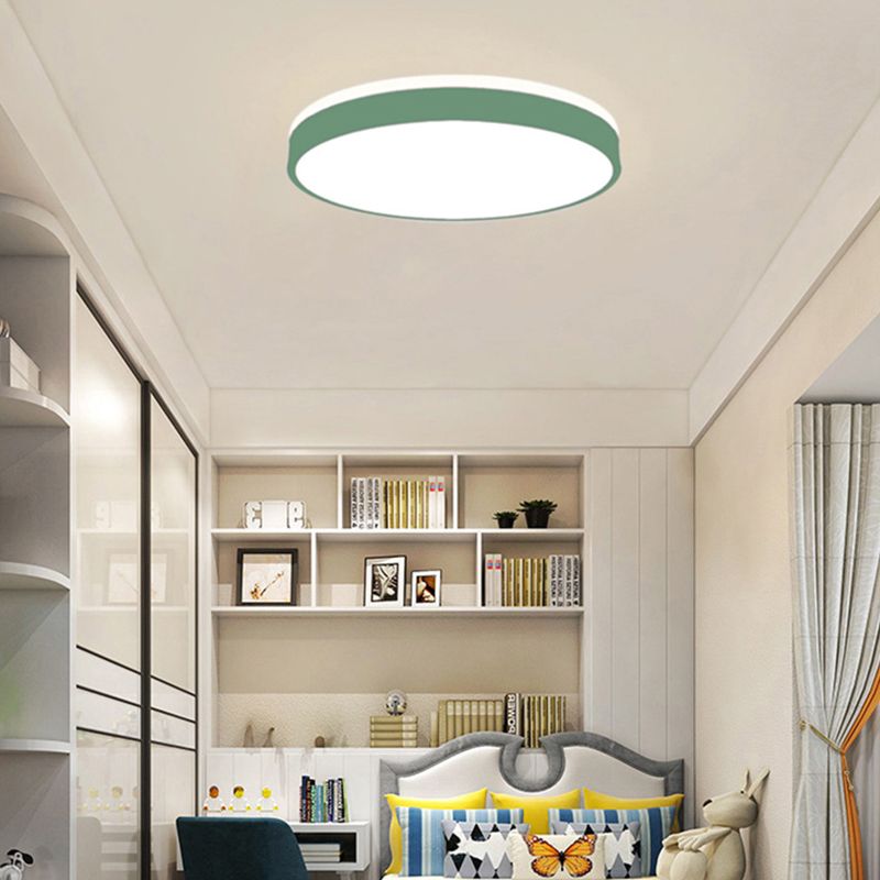 Metal Round Shaped Flush Mount Fixture Modern Style 1Head Led Flush Light