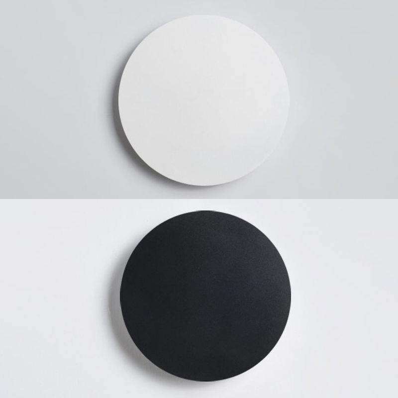 Round LED Wall Mount Light 1-Light Wall Sconce Light with Iron Shade for Living Room