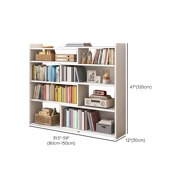 Engineered Wood Standard Bookshelf Contemporary Closed Back with Shelves