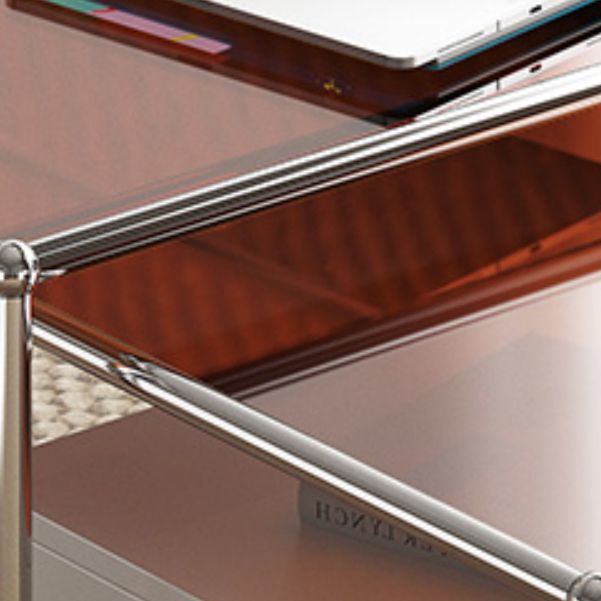 Modern 2 Nesting Glass Coffee Table Set Steel 4 Legs 1 - Drawer Cocktail Table