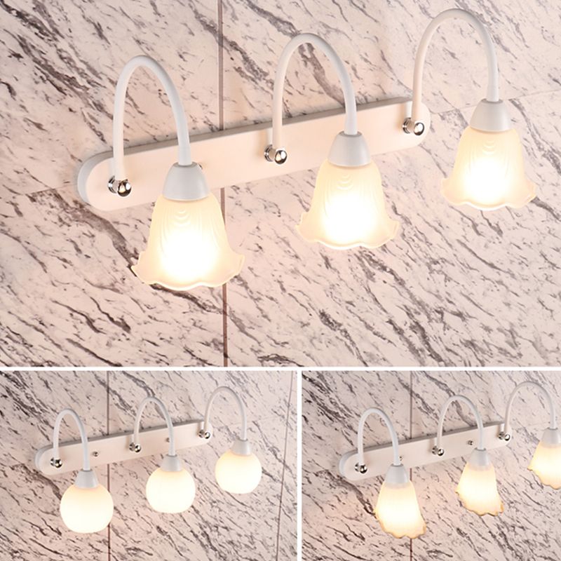 Lampada da parete a collo di cigno flessibile in stile country per bagno