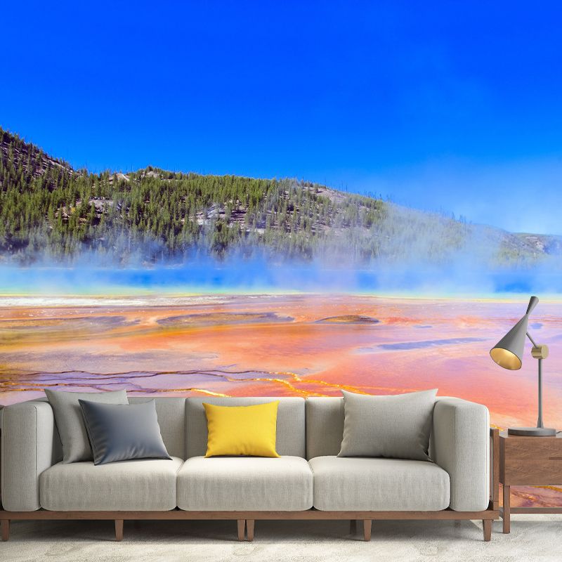 Lake Photography Pattern Mildew Wall Mural Horizontalt for Living Room