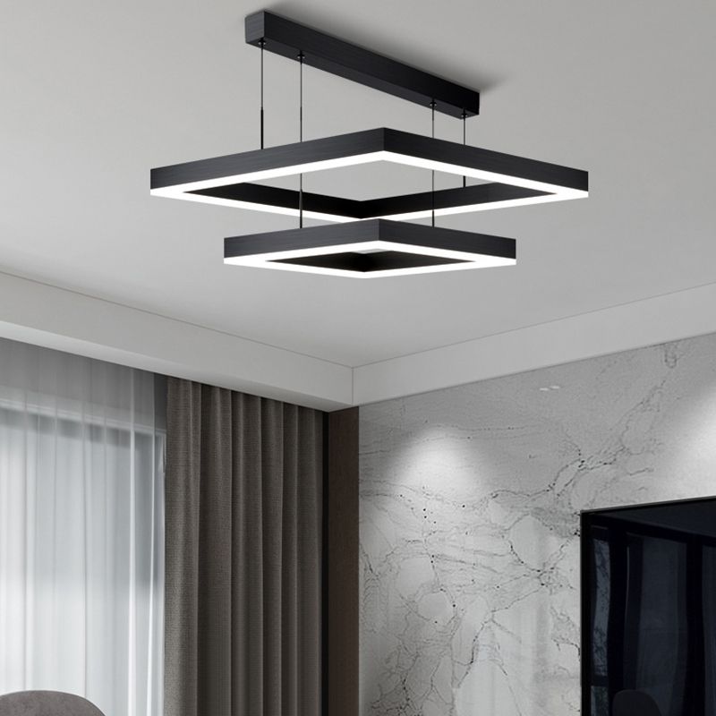 Square Pendant Light Fixture Modern Minimalist Style Acrylic Pendant Light