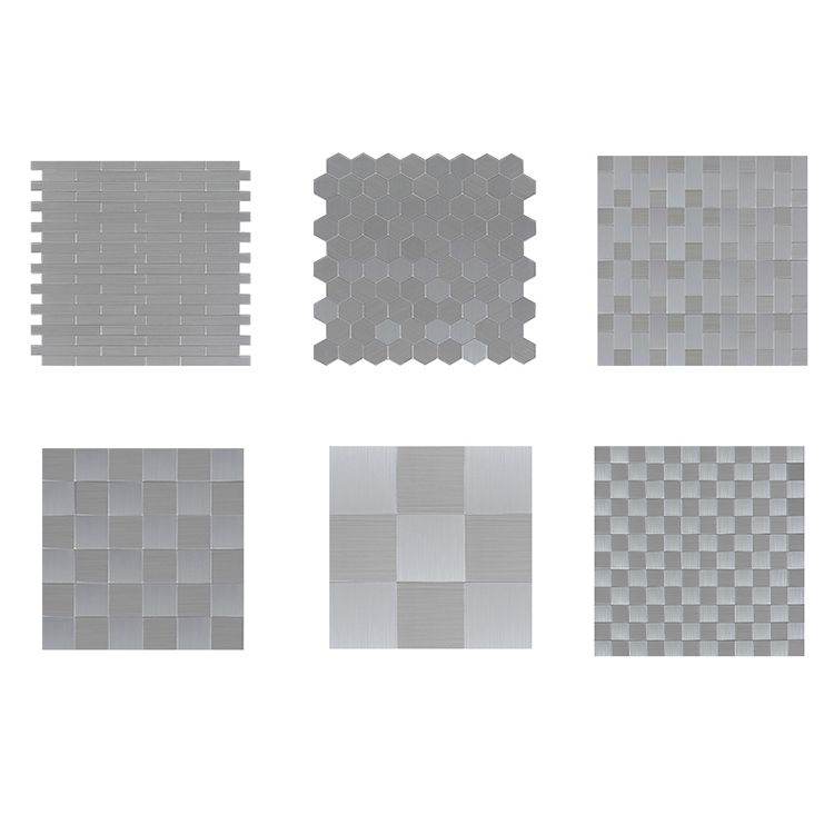 Subway Tile Wallpaper Contemporary Peel and Stick Wall Tile with Metal Look