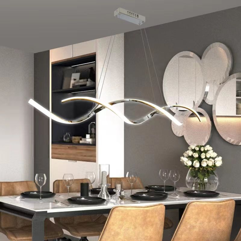 Linear Shape Island Light Modern 2 Light LED Hanging Light for Living Room