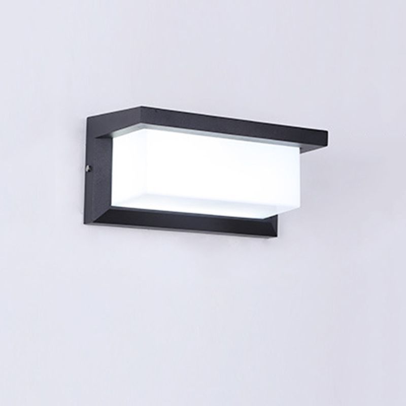 Modern Simple Style Rectangle Shade Wall Sconce Metal 1 Light Sconces inBlack