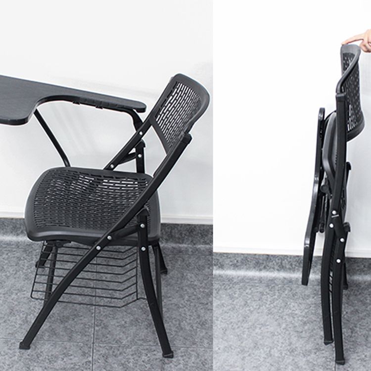 Armless Mid-Back Conference Chair Breathable Plastic Back and Seat Office Chair