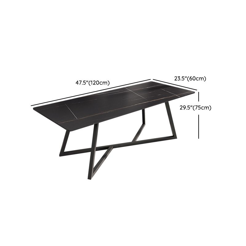 Black Stone Top Table Set for Home 1/2/5/6/7 Pieces Modern Dinette Set