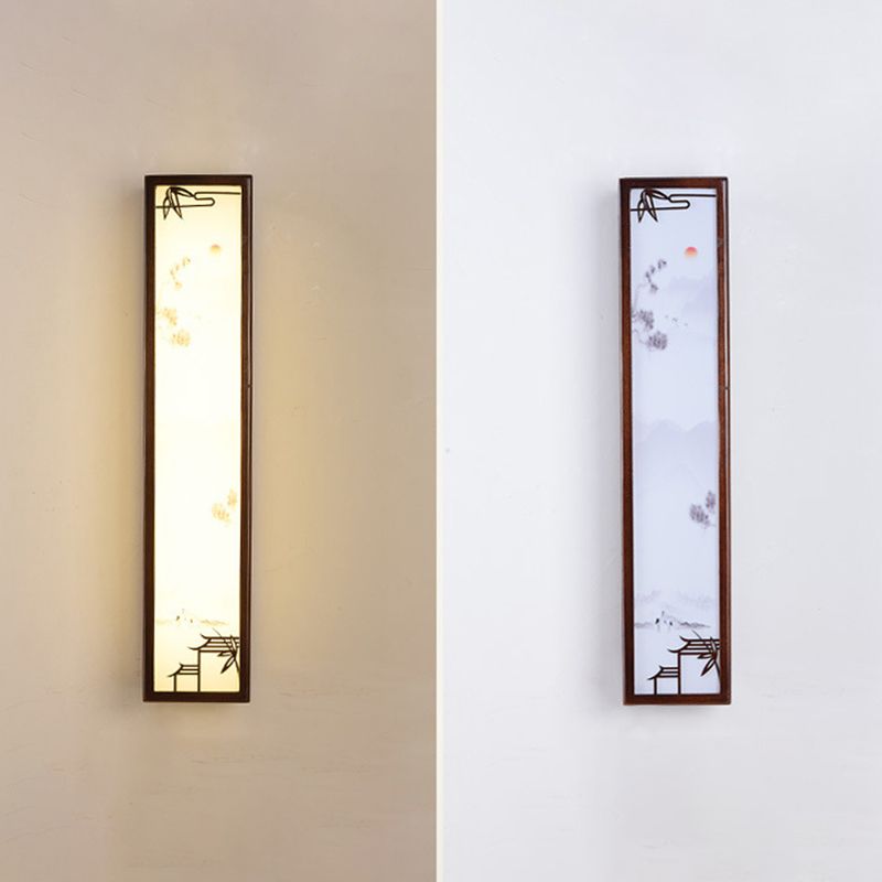 1-licht houten moderne sconce verlichtingsarmaturen kwadraat muurlamp sconce voor woonkamer