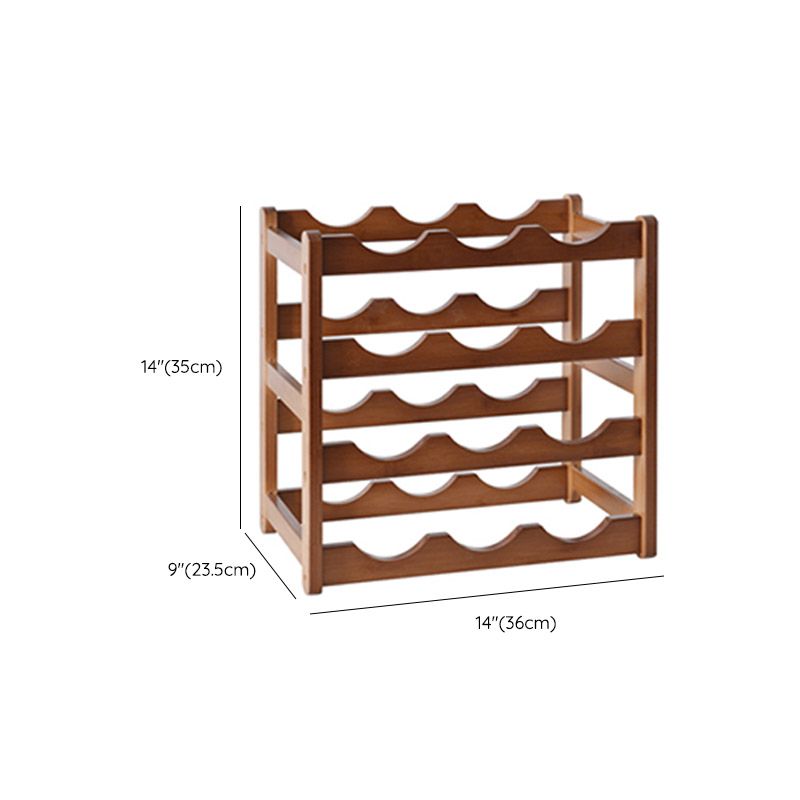 Modern Countertop Wine Rack Wood Wine Bottle Rack for Living Room