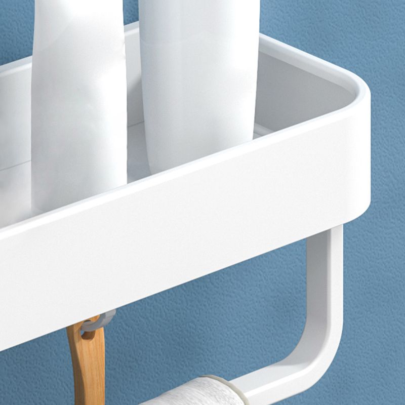 White 2-Piece Bathroom Hardware Modern Bathroom Accessory Set, Bath Shelf